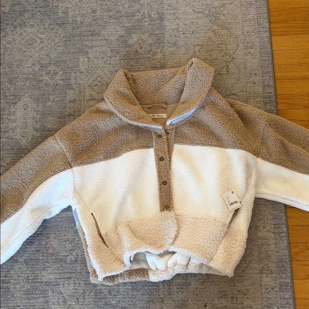 We The Free Sherpa - Tan and Cream with design on back